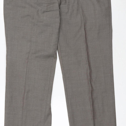 Next Signature Women's Brown Wool Dress Pants Trousers Size 30S