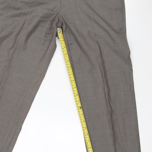 Next Signature Women's Brown Wool Dress Pants Trousers Size 30S