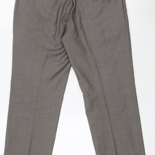 Next Signature Women's Brown Wool Dress Pants Trousers Size 30S