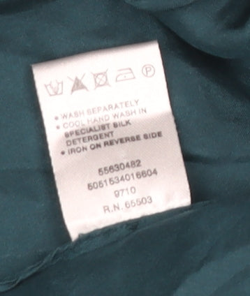 Warehouse Women’s Green Silk Halter Knee Length Party Dress Size 10