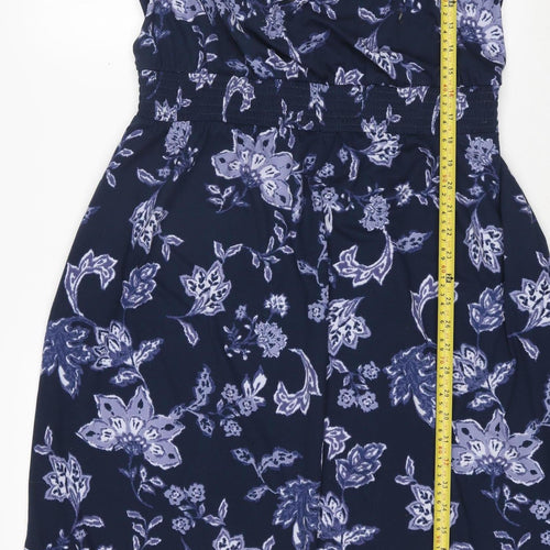 Julipa Women's Blue Floral A-Line Knee Length Dress Size 16