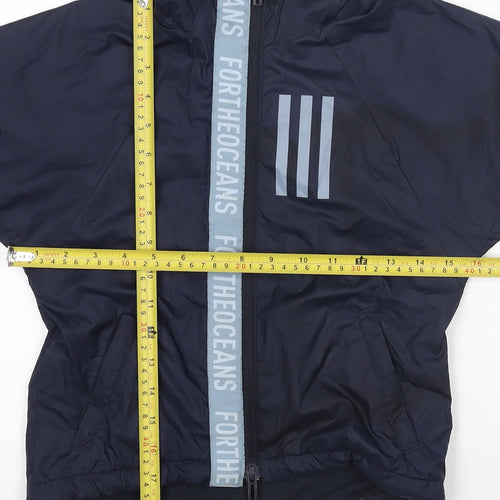 Adidas Boys Navy Blue 4-5 Years Windbreaker Hooded Active Jacket