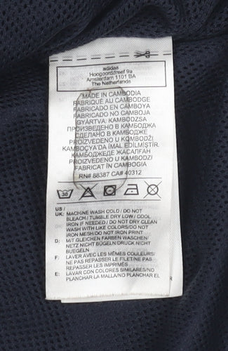 Adidas Boys Navy Blue 4-5 Years Windbreaker Hooded Active Jacket