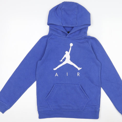 Nike Air Jordan Boys Blue Hoodie 8-10 Years Pullover Fleece Sweatshirt