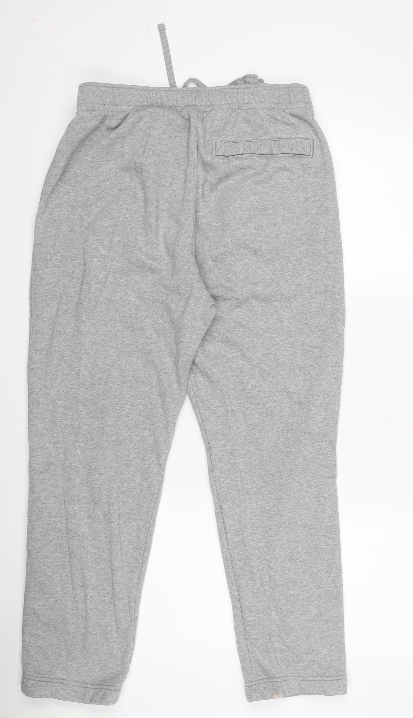 Nike Men’s Grey Fleece Sweatpants M Regular Fit Drawstring Trousers