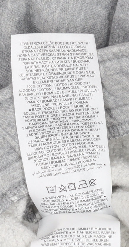 Nike Men’s Grey Fleece Sweatpants M Regular Fit Drawstring Trousers