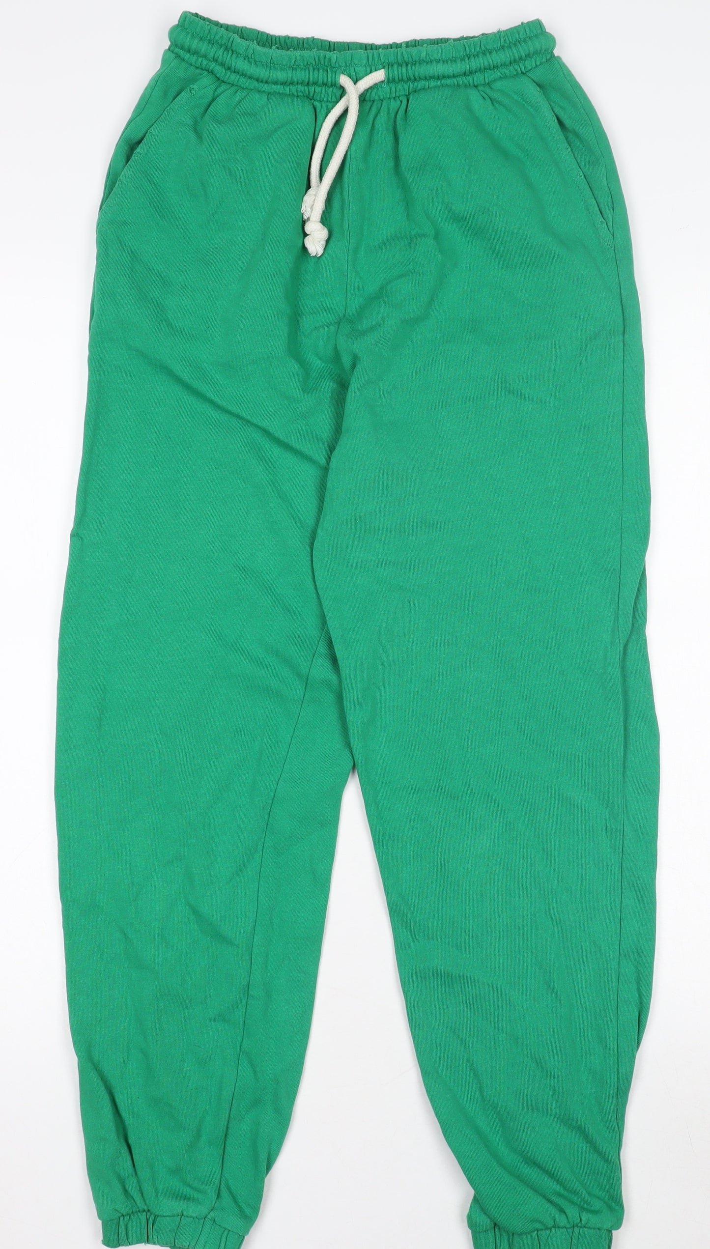 Zara Women Green Cotton Relaxed Sweatpants Size 8