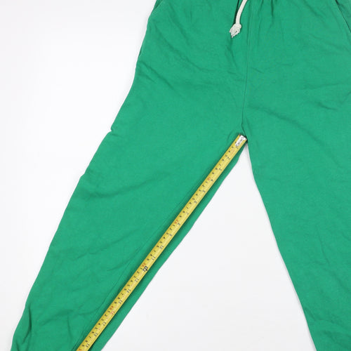 Zara Women Green Cotton Relaxed Sweatpants Size 8