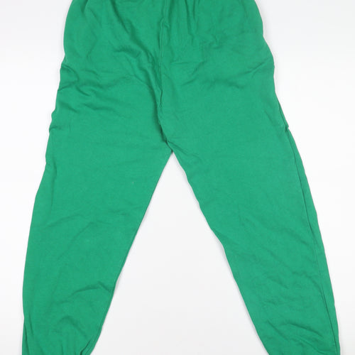 Zara Women Green Cotton Relaxed Sweatpants Size 8