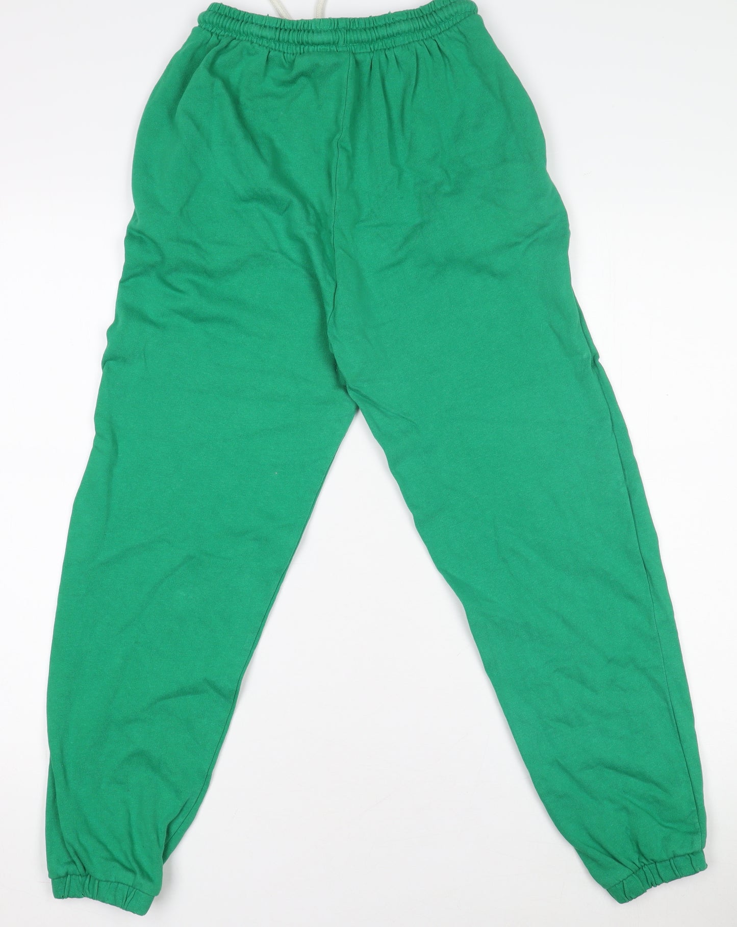 Zara Women Green Cotton Relaxed Sweatpants Size 8