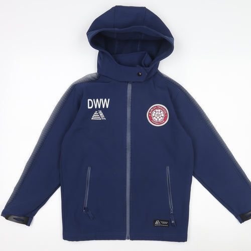 Pendle Boys Blue Softshell Hooded Football Jacket 11-12 Years Full Zip