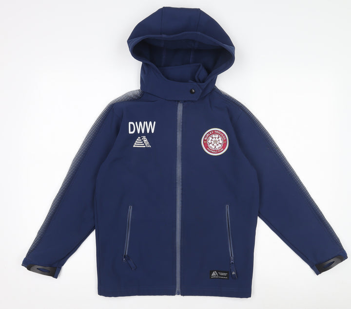 Pendle Boys Blue Softshell Hooded Football Jacket 11-12 Years Full Zip