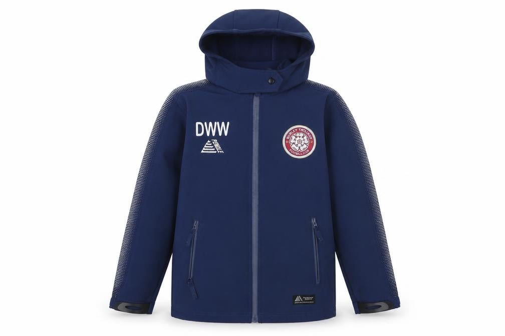 Pendle Boys Blue Softshell Hooded Football Jacket 11-12 Years Full Zip