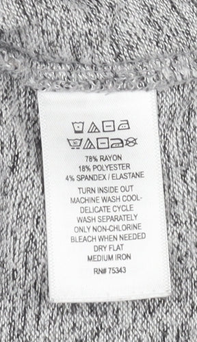 Deane & White Women’s Grey Wrap Long Sleeve Rayon Blend Top Size L