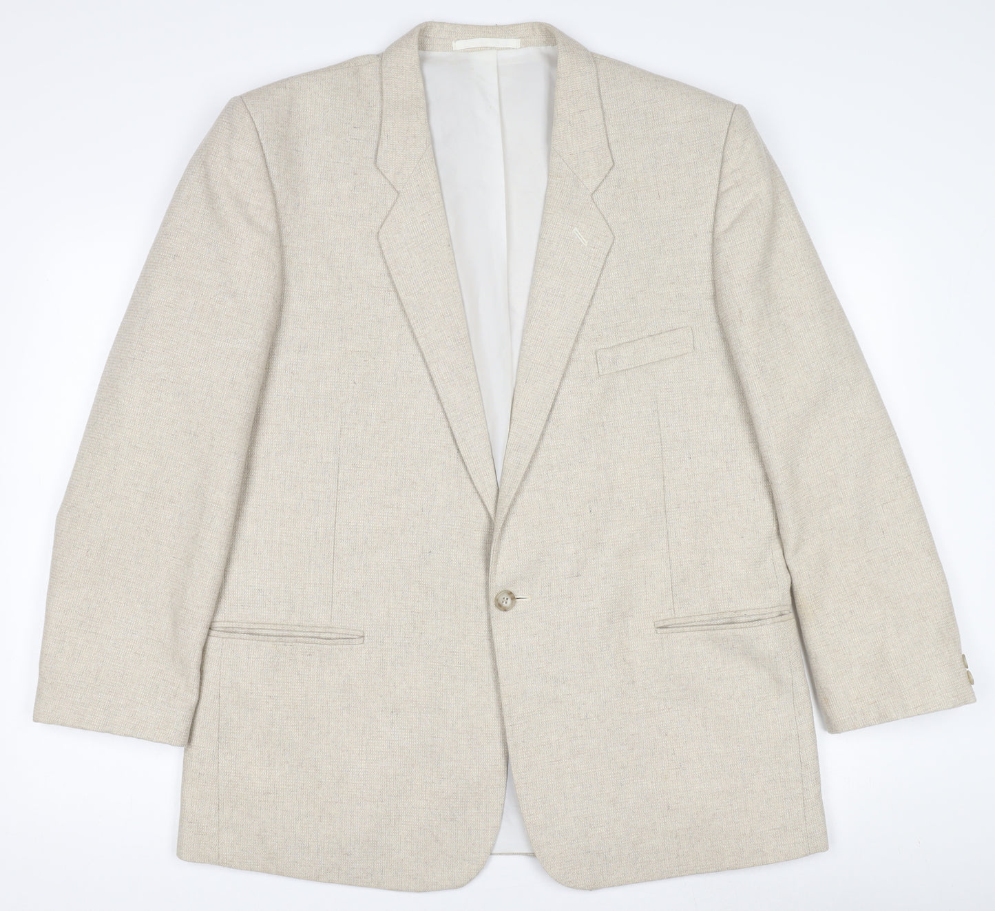 Littlewoods Stores Men's Beige Wool Blend Classic 42 Regular Blazer Jacket