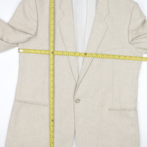 Littlewoods Stores Men's Beige Wool Blend Classic 42 Regular Blazer Jacket