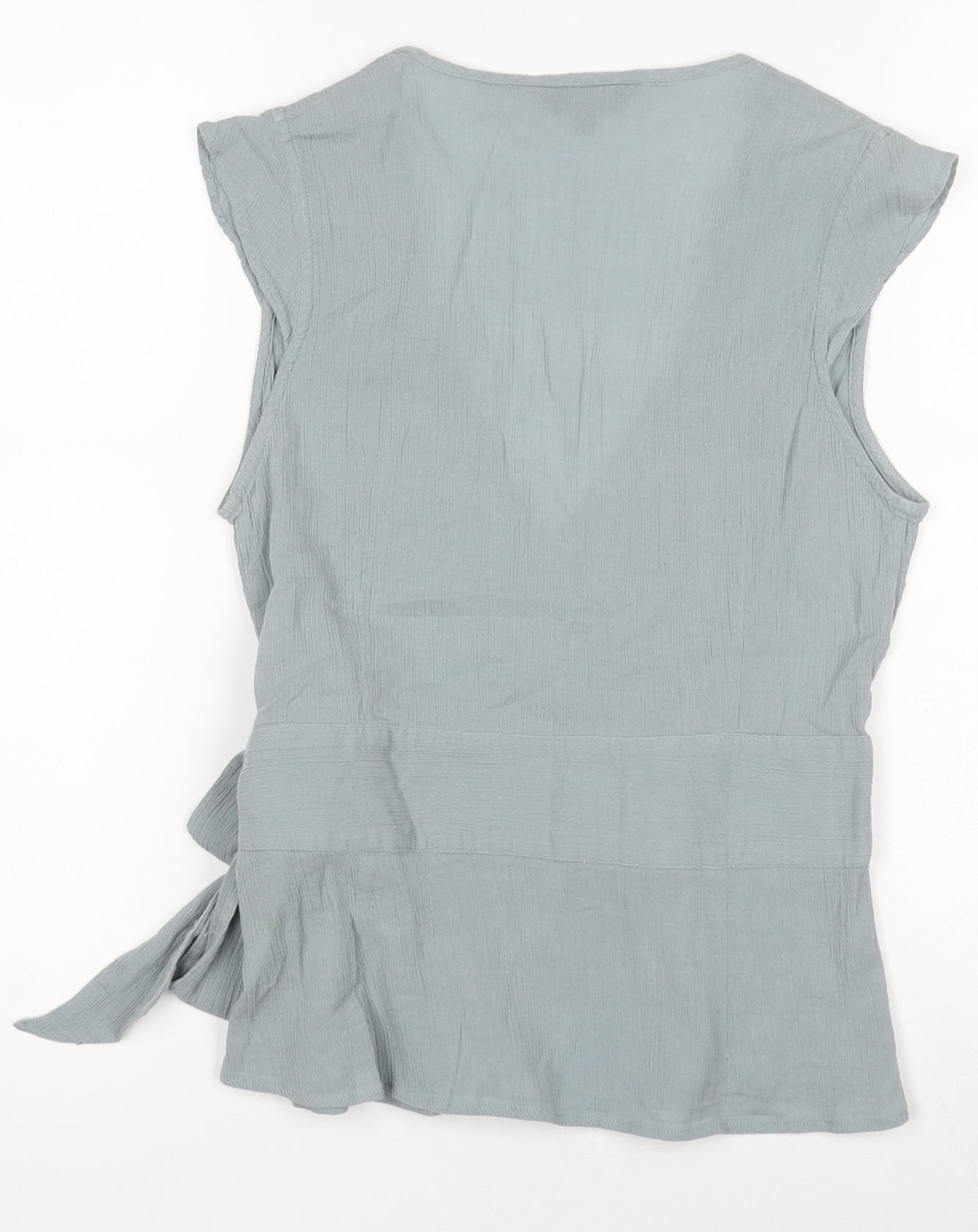 Great Plains Womens Green 100% Cotton Wrap Blouse Medium