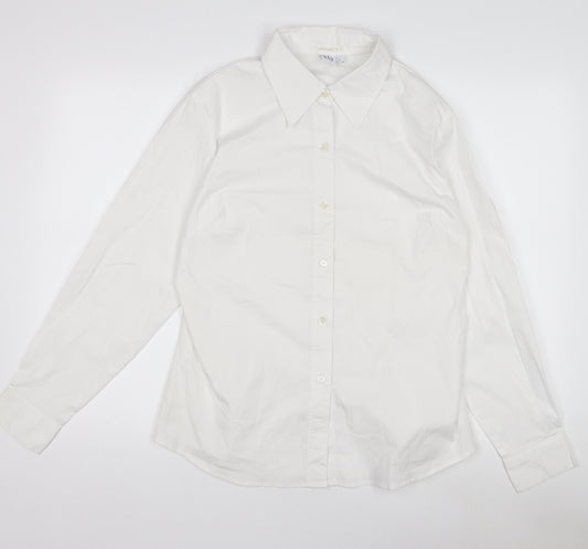 GAP Men's White Slim Fit Stretch Long Sleeve Dress Shirt L