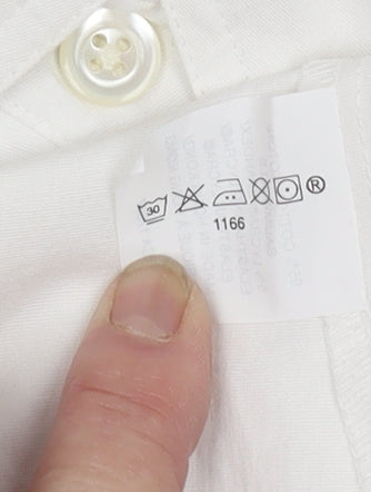 GAP Men's White Slim Fit Stretch Long Sleeve Dress Shirt L