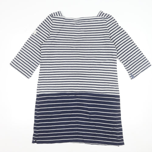 Joules Women Blue Striped Cotton Shift Dress Size 12 Nautical Style