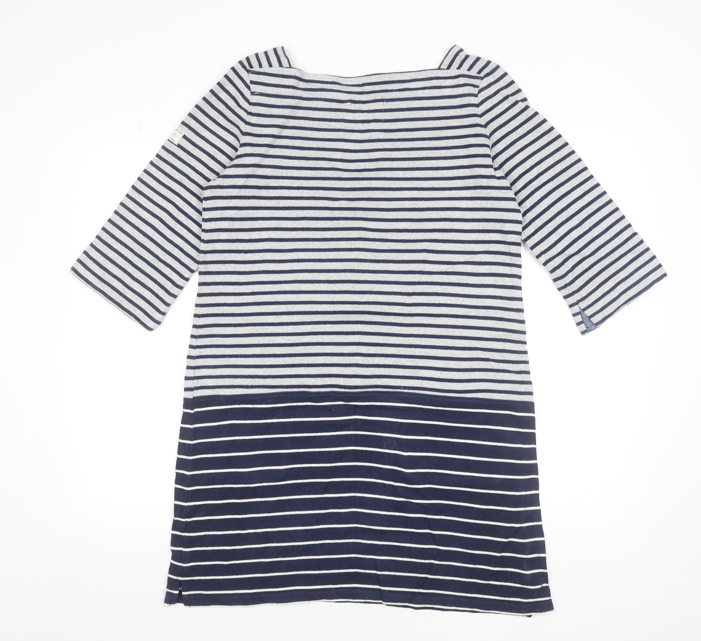 Joules Women Blue Striped Cotton Shift Dress Size 12 Nautical Style