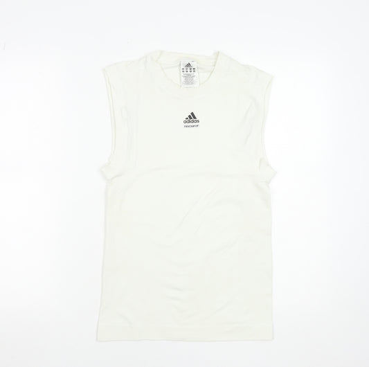 Adidas Women’s White Techfit Sleeveless Tank Top XL Climalite Activewear