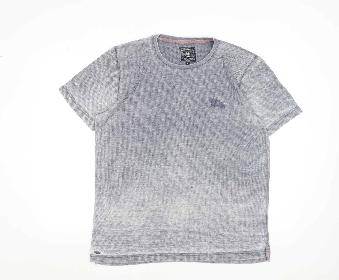 Tokyo Laundry Men's Blue Cotton Blend Crew Neck T-Shirt Size L