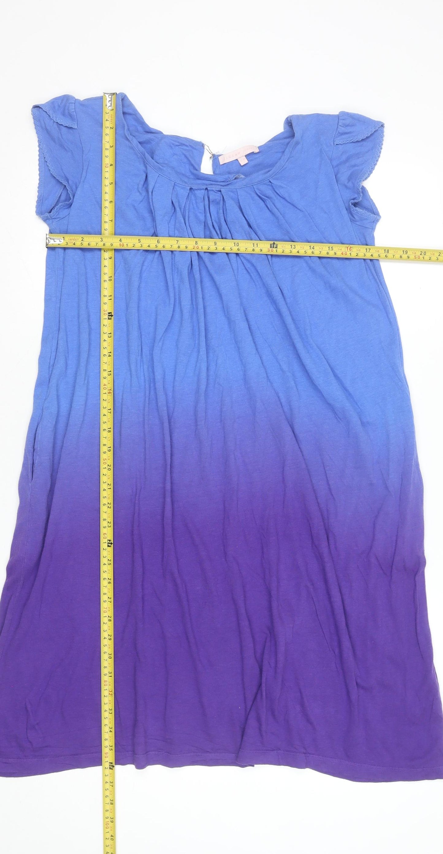 Jigsaw Girls Blue Purple Ombre Jersey T-Shirt Dress 12-13 Years