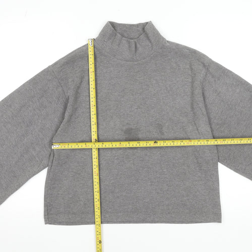 ASOS Design Women’s Grey Cropped Mock Neck Long Sleeve Top Size S