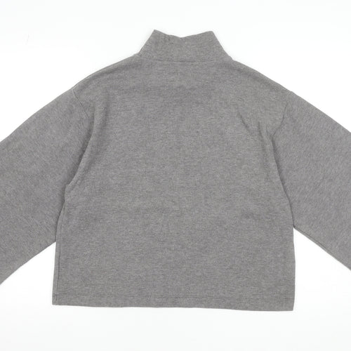 ASOS Design Women’s Grey Cropped Mock Neck Long Sleeve Top Size S