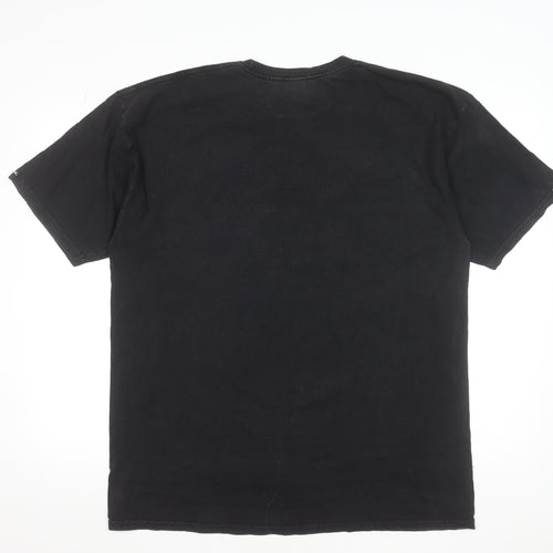 Crooks & Castles Men's Black XL Graphic Crew Neck Cotton T-Shirt