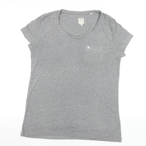 Jack Wills Womens Grey Basic Short Sleeve T-Shirt UK 12