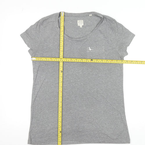 Jack Wills Womens Grey Basic Short Sleeve T-Shirt UK 12