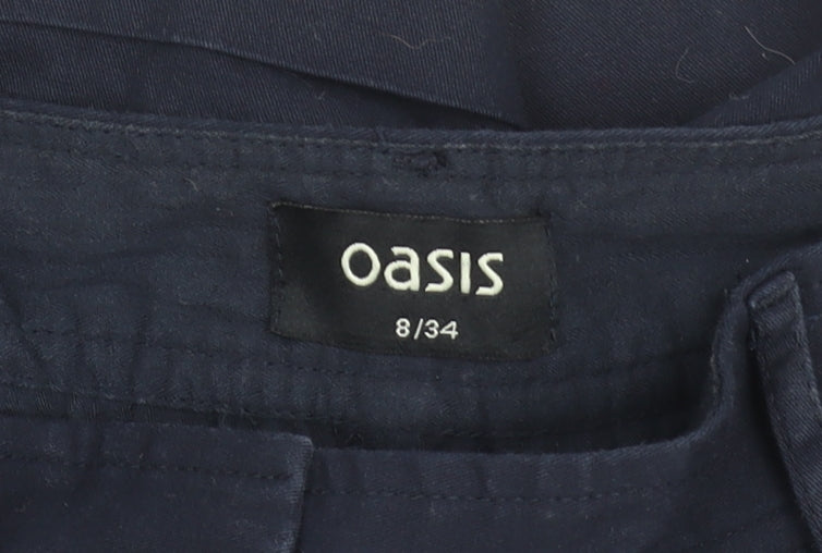 Oasis Women Blue Size 8 Chino Shorts Cotton Twill