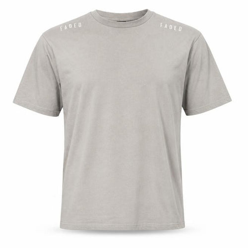 Faded Men’s Beige Graphic Print Cotton Crew Neck T-Shirt Size M