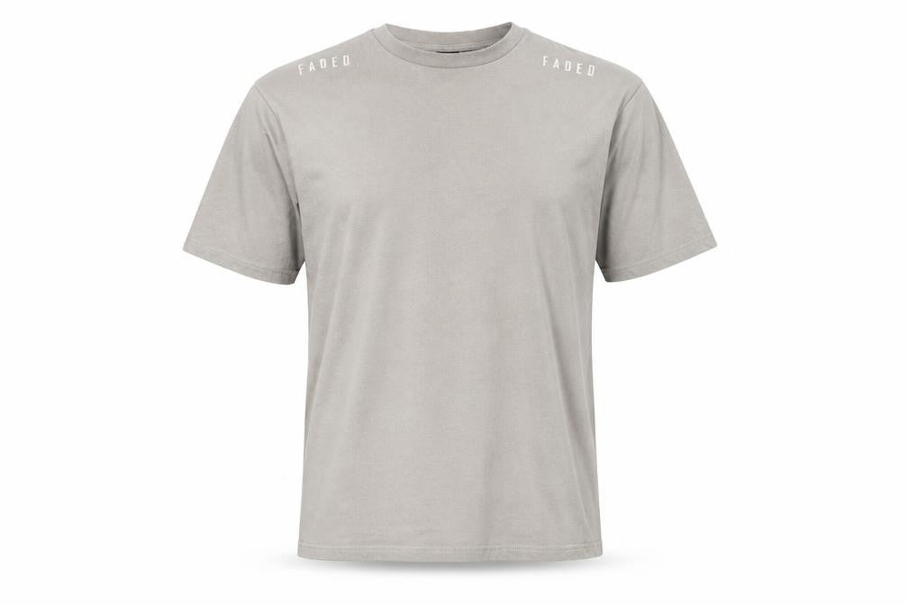 Faded Men’s Beige Graphic Print Cotton Crew Neck T-Shirt Size M