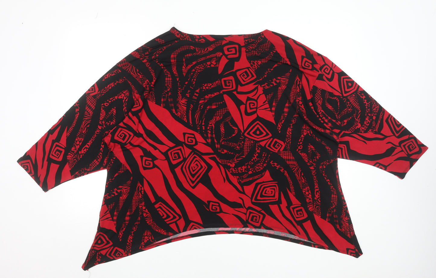 Saloos Women's Red Black Geometric Tunic Blouse Size 22
