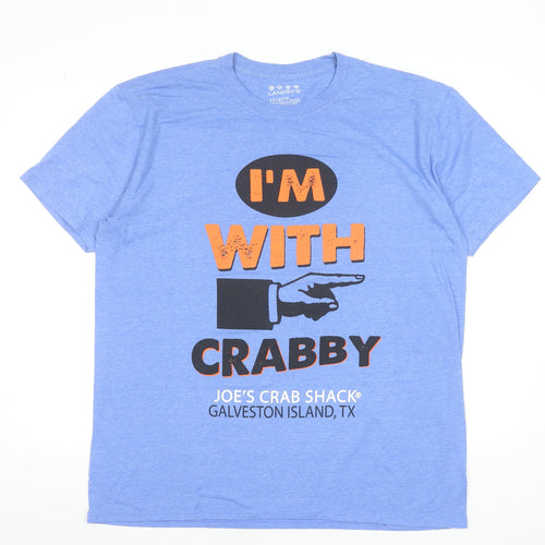 Landry’s Men’s Blue XL Crew Neck Funny Graphic T-Shirt