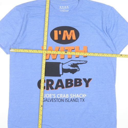 Landry’s Men’s Blue XL Crew Neck Funny Graphic T-Shirt