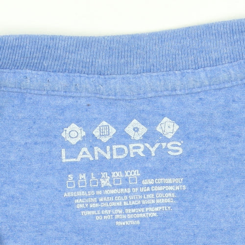 Landry’s Men’s Blue XL Crew Neck Funny Graphic T-Shirt