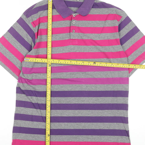 Cotton Traders Mens Multicoloured Striped Polo Shirt Size M