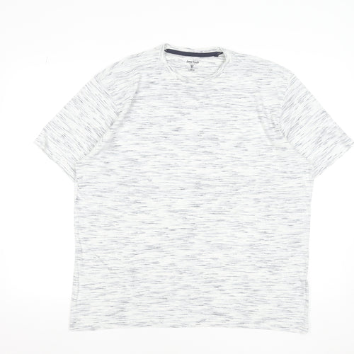 James Pringle Men's White Large Crew Neck Cotton T-Shirt