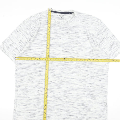 James Pringle Men's White Large Crew Neck Cotton T-Shirt