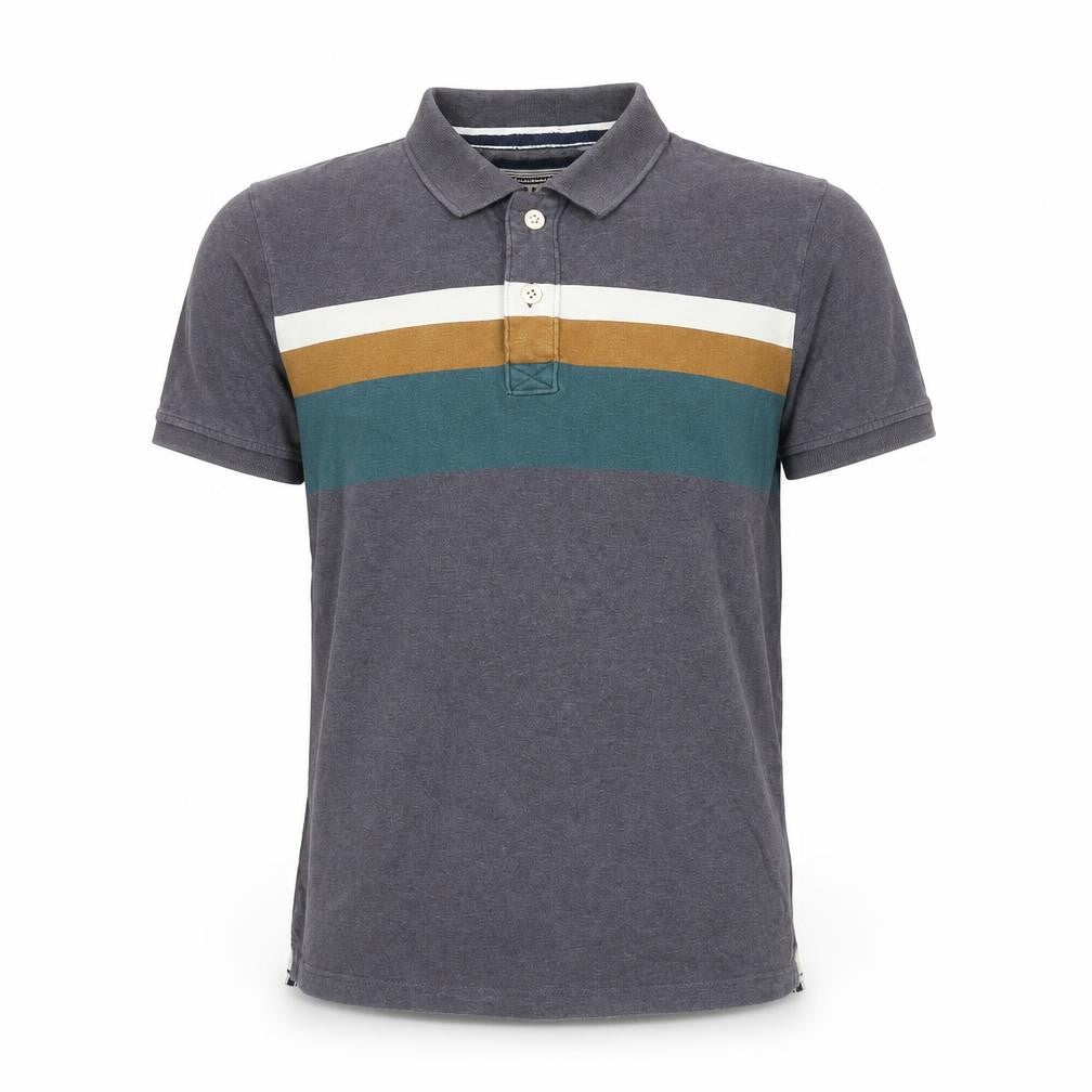 FatFace Men's Grey Striped Cotton Polo Shirt Size XS