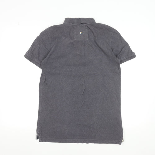 FatFace Men's Grey Striped Cotton Polo Shirt Size XS