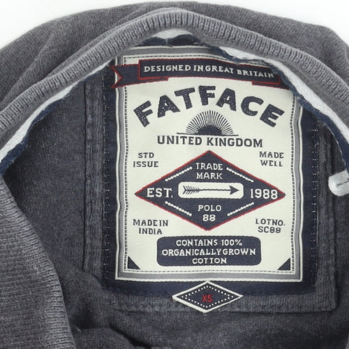 FatFace Men's Grey Striped Cotton Polo Shirt Size XS