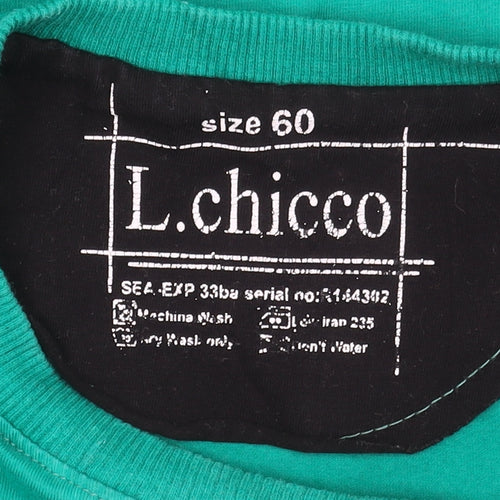 L.chicco Boys Green Hip Hop Graphic Print Cotton T-Shirt 12 Years