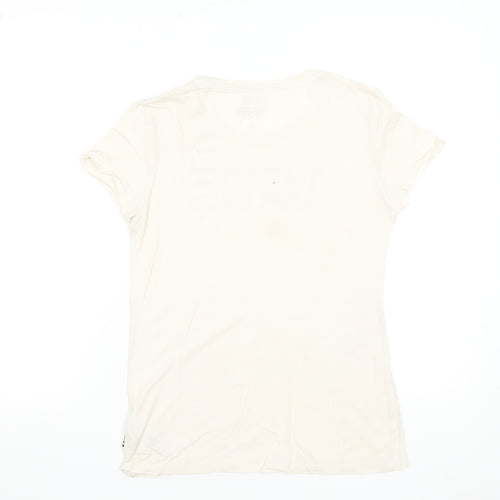 Vans Womens Ivory Short Sleeve Basic Cotton T-Shirt Size M