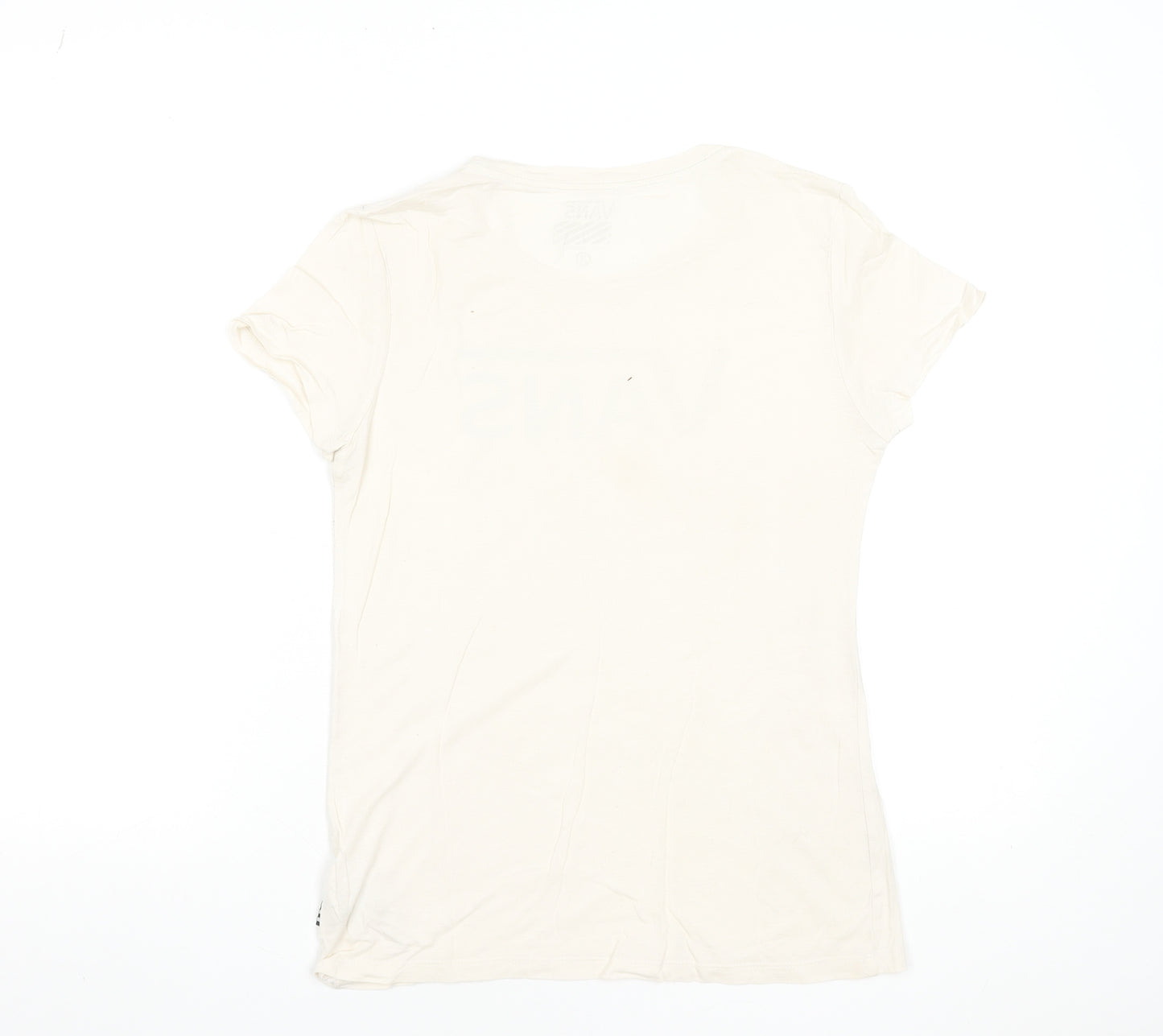 Vans Womens Ivory Short Sleeve Basic Cotton T-Shirt Size M