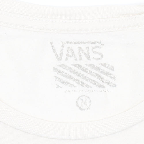 Vans Womens Ivory Short Sleeve Basic Cotton T-Shirt Size M